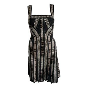 Stunning Herve Leger Pleated Black Bandage Dress Sleeveless Size Small